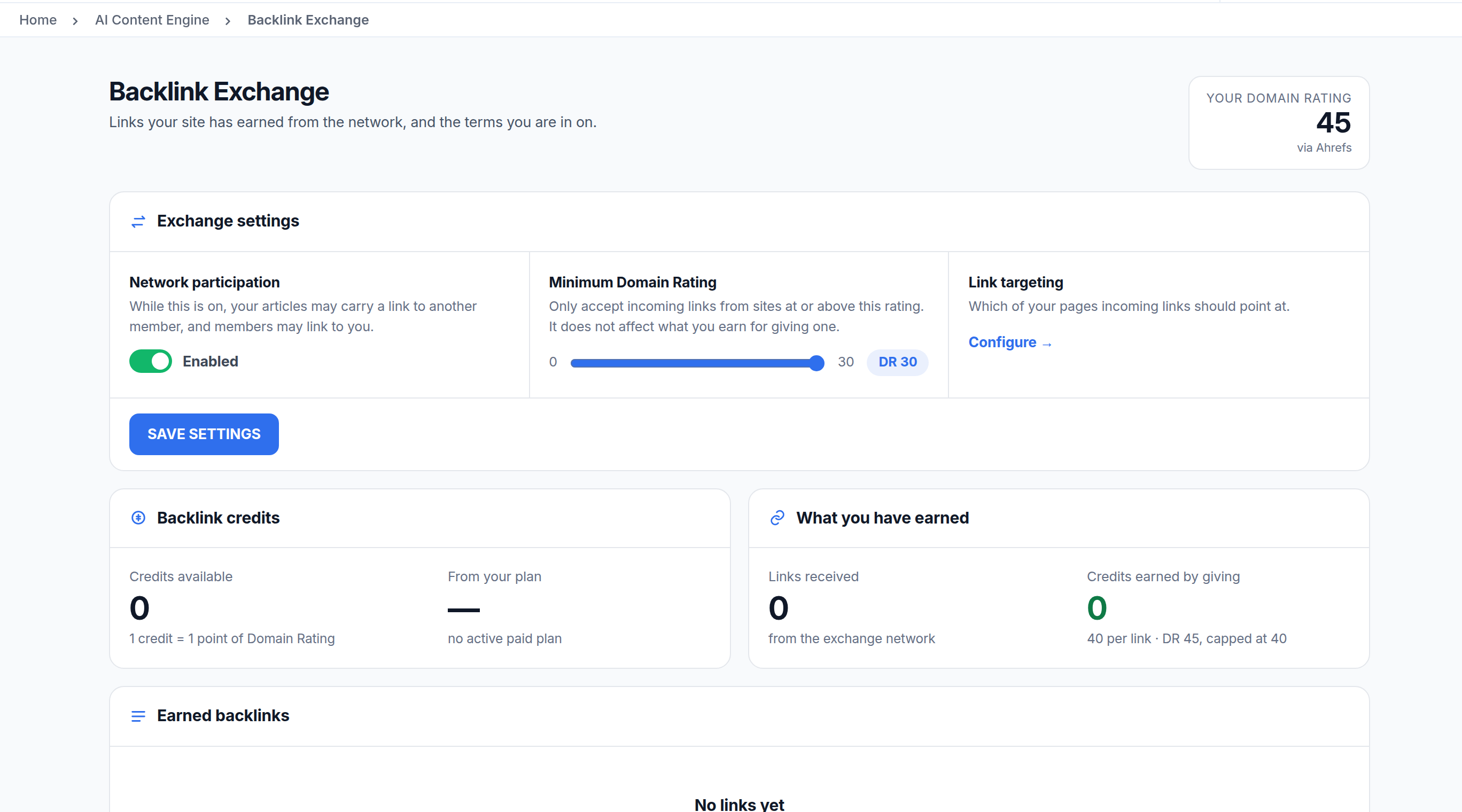 Your terms, your credits, and the links the network sent you
