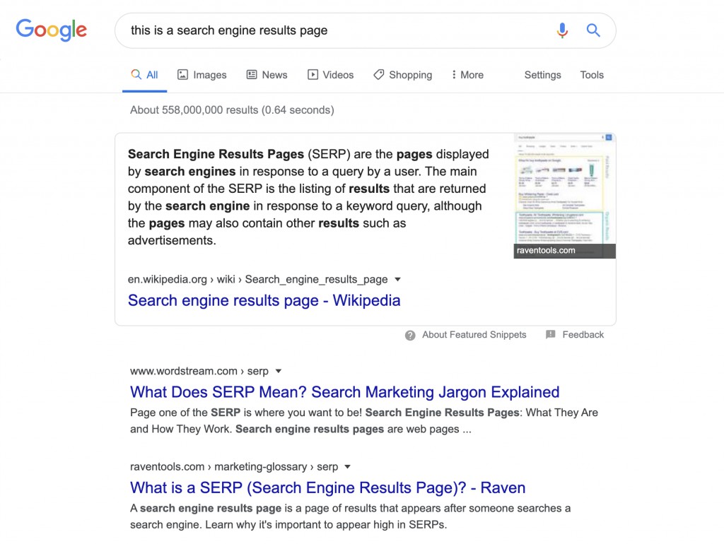 SERP Results