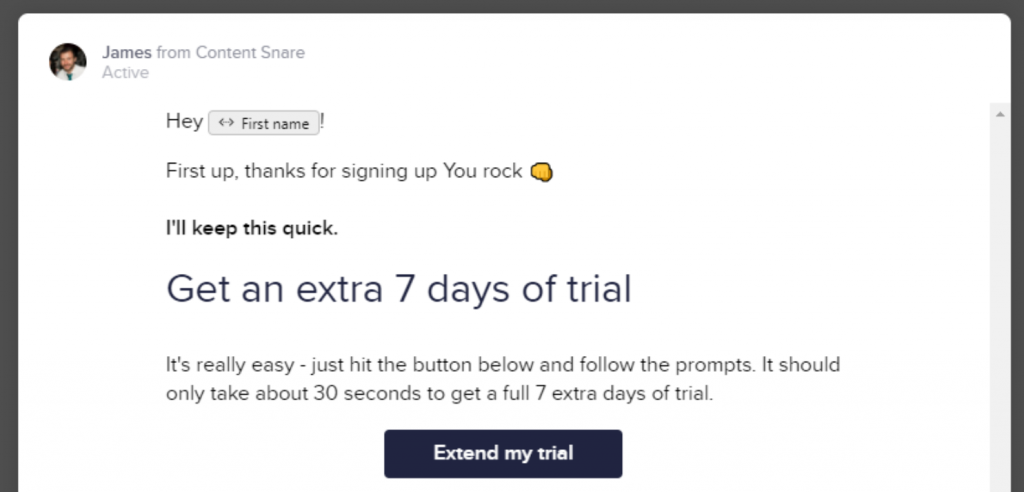 Extended trial offer on contentsnare.com