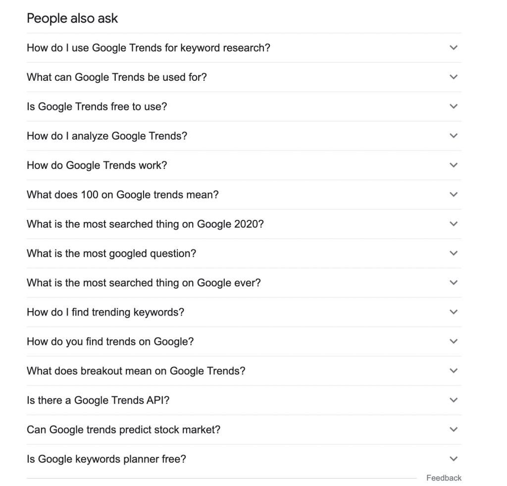 "People ask ask" module on Google SERP