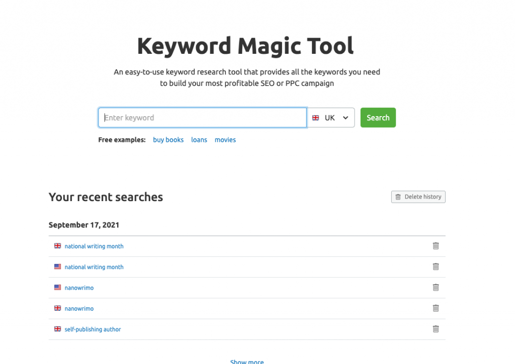 Keyword Magic Tool by Semrush