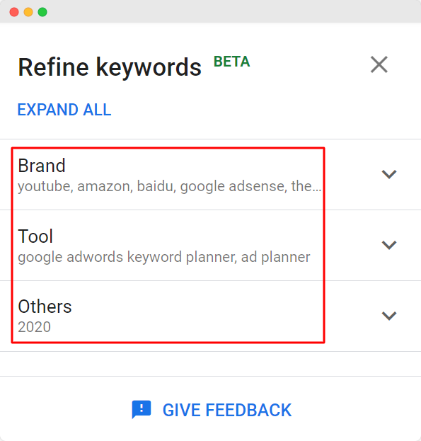 Adwords hot sale keyword tag