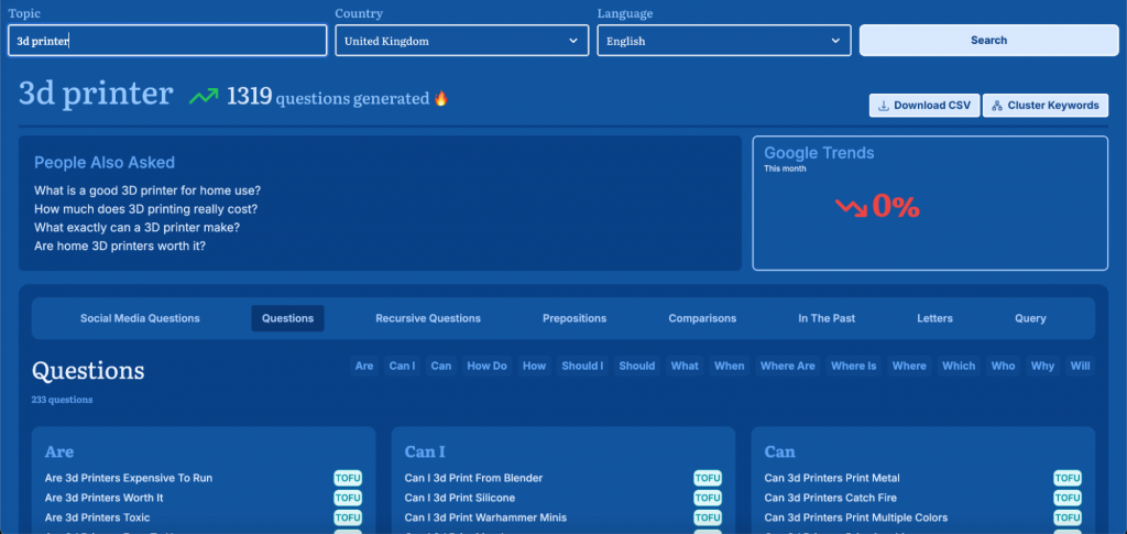 AnswerSocrates.com - Preview with keyword "3D Printer"