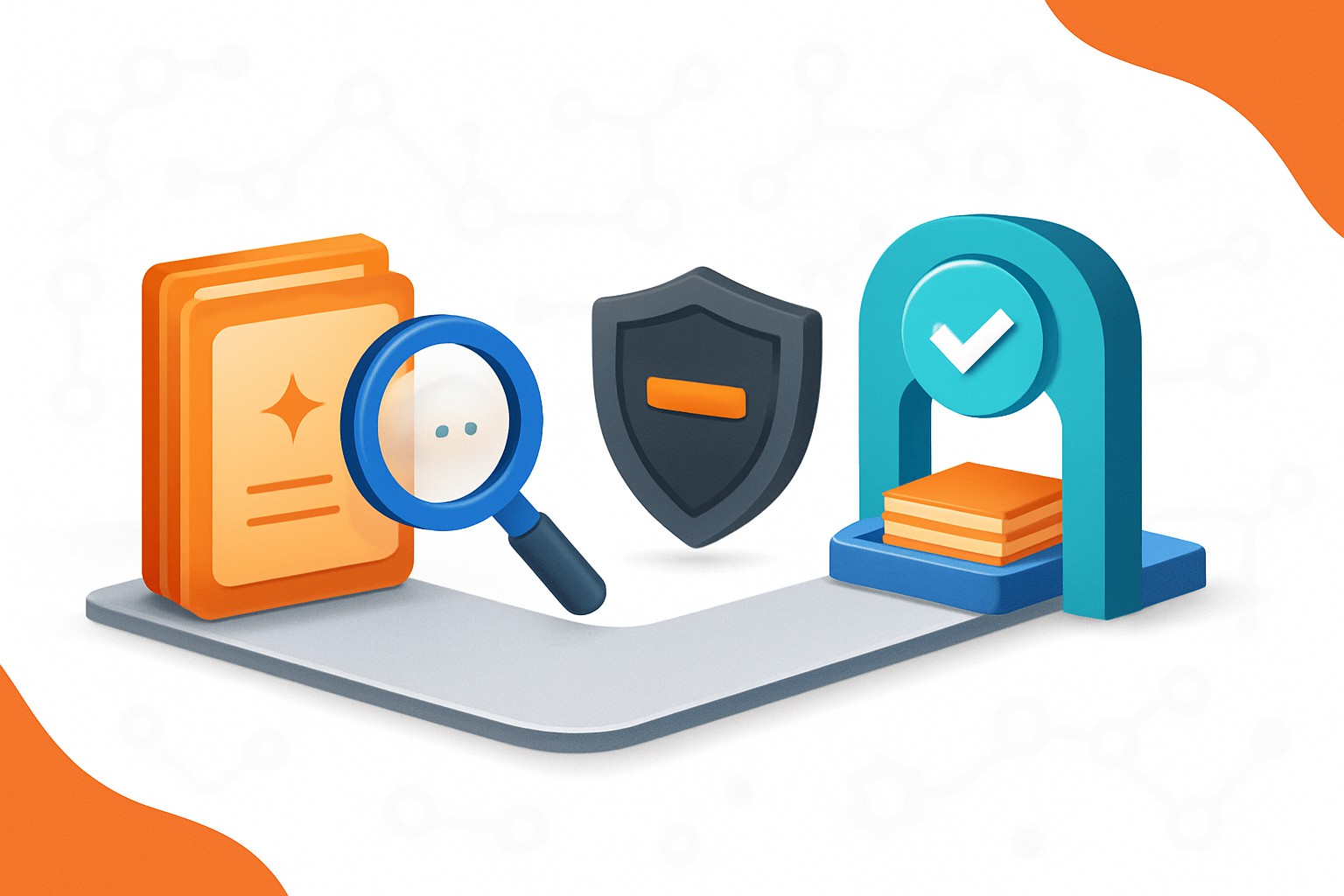 AI SEO work passing through source, business, and human approval gates